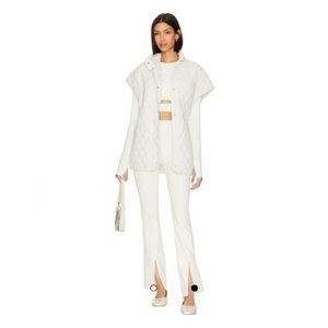 Beach Riot Alani Split Hem Flare Pants in Snow Cloud Waffle Knit NWT Medium